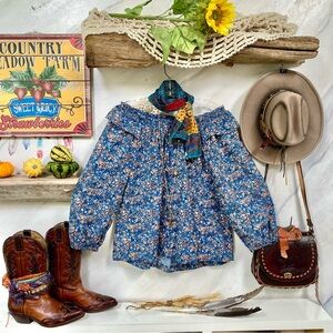 Off the shoulder ruffled exaggerated sleeves boho blouse prairie farmhouse vibe